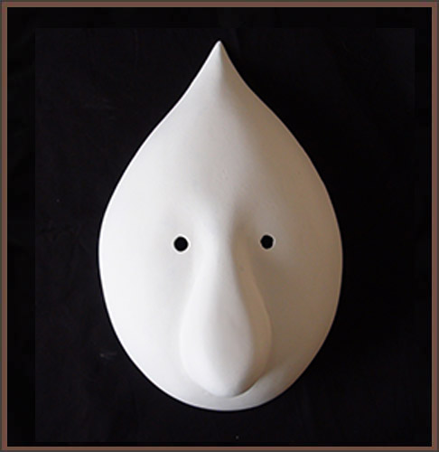 masque larvaire, masque de theatre, fabrication larvaire masque